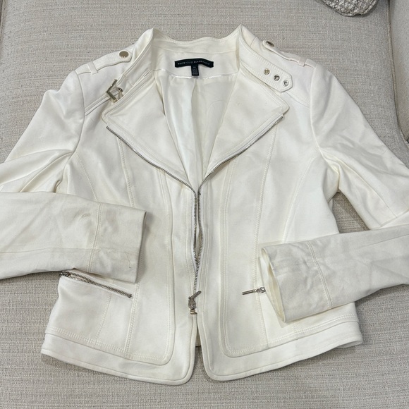White House Black Market Jackets & Blazers - White House Black Market Cream Leather Jacket